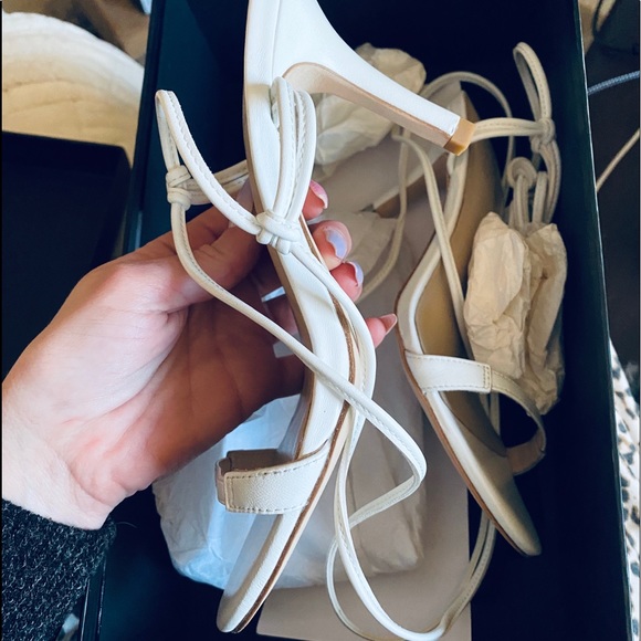 LPA Revolve Heels Hazel White Open Toe Wrap Shoe - Picture 6 of 8